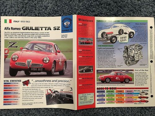 ★★ alfa romeo giulietta sz -  collector brochure specs 1959 - 1963 ★★