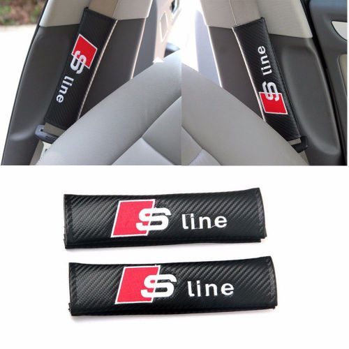 Leather embroidery car seat belt cover pad shoulder cushion for audi a3 a4 a5 a6