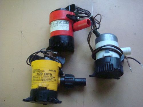 3 marine bilge pumps &amp; 3 float switches