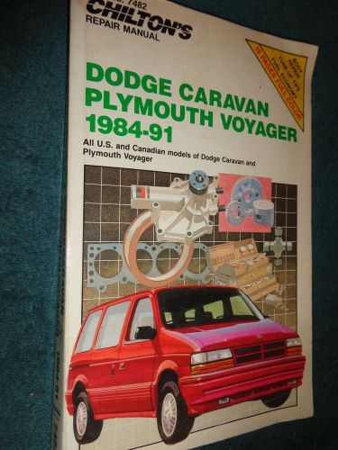 1984-1991 dodge caravan  plymouth voyager chilton&#039;s shop manual 90 89 88 87 86++