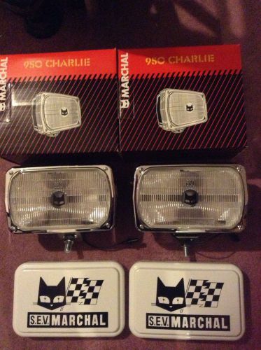 2 new marchal 950 truck fog lamps / driving lights with covers nos