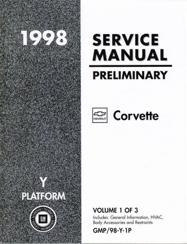 1998 corvette preliminary service manual book 1 of 3