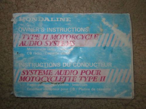 Honda type ii motorcycle audio systems owner&#039;s instructions manual