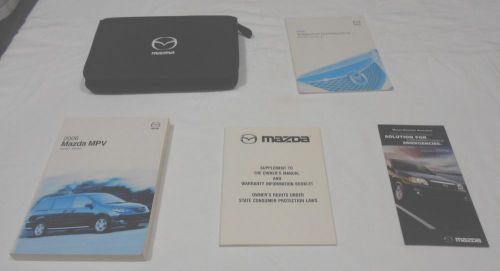 2006 mazda mpv owner manual 5/pc.set &amp; black mazda zippered factory case.free s,