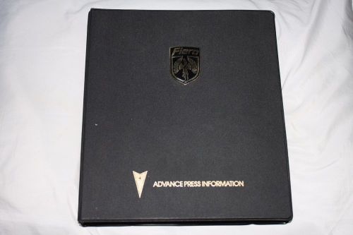 Nos 1984 pontiac fiero debut advance product info media kit, large look!!