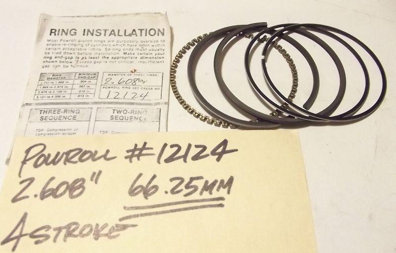 Powroll big bore racing piston ring set #12124 2.608" 66.25mm vintage nos