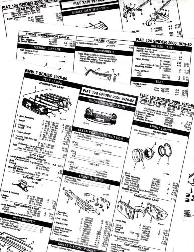 1979 1980 1981 1982 fiat 124 spider 2000 body part list numbers crash sheets hbk