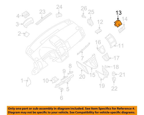 Nissan oem 07-09 sentra instrument panel-pocket 68475et000 dark grey