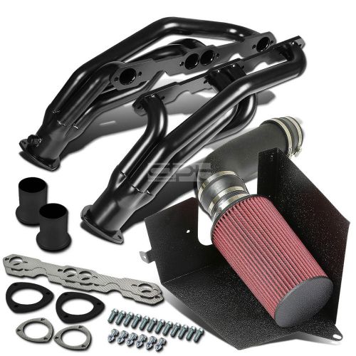 Black wrinkle heat shield cold air intake+coated header for 96-97 gmt400 c/k v8