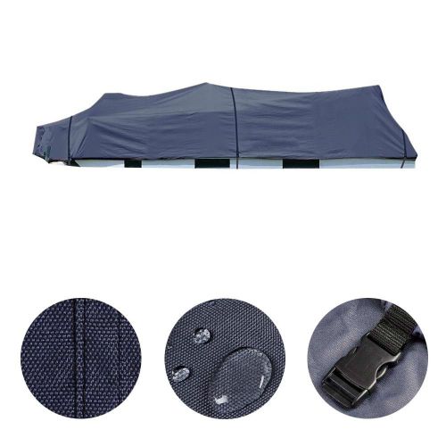 25 - 28&#039; 600d pontoon boat cover trailerable beam 114 waterproof oxford bag blue