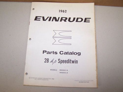 1962 evinrude outboard factory parts list 28hp speeditwin boat motor