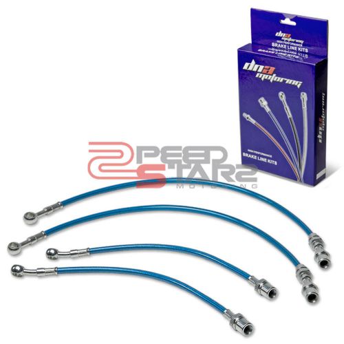 Corolla e90 sr5/gts ae blue pvc stainless hose brake lines/cable front+rear disc