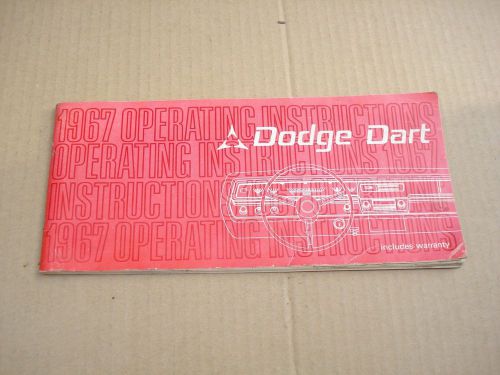 1967 dodge dart owner operators manual