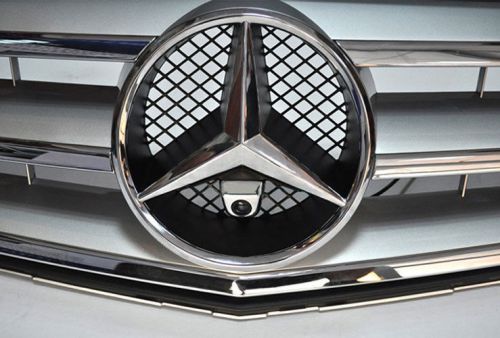 Color front installation 170 ° ip67 ntsc 1/4 ccd mercedes chrome look emblem cam