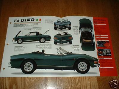 ★★1969 fiat dino 2400 spec sheet brochure poster print photo 66 69 71 72★★