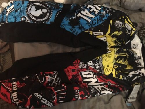 Oneal o&#039;neal element &#034;wild&#034; motocross pants adult  sz 38 atv  0124-938