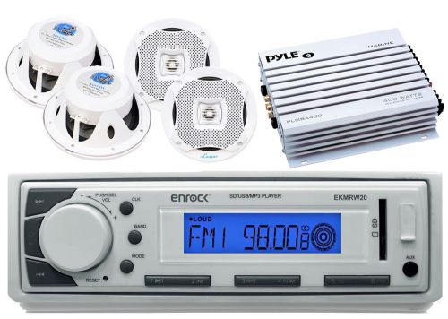 400w boat amplifier,white marine 6.5&#034; speakers,enrock marine usb am fm aux radio