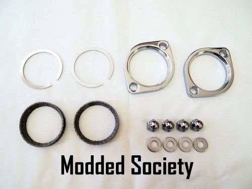 Harley exhaust flange install kit c-clips acorn nuts washers flanges gaskets hd