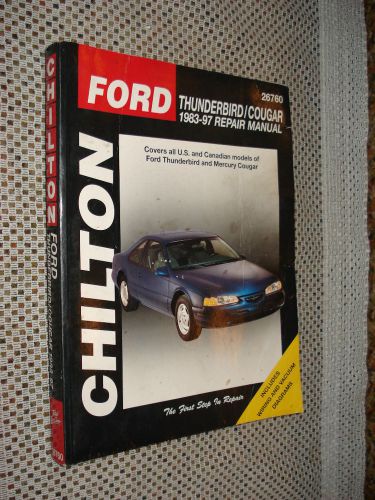 1983 thru 1997 ford thunderbird mercury cougar shop manual service book