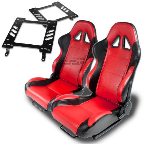 Type-5 racing seat black red woven+silder+for 82-92 firebird trans am bracket x2