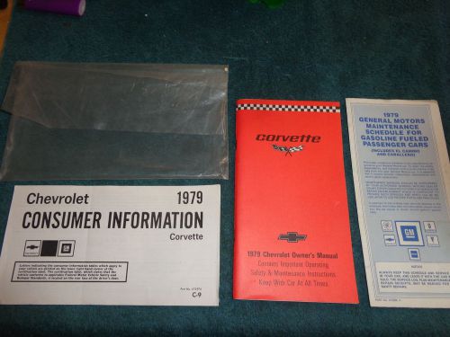 1979 corvette owner&#039;s manual set / original guide book set w/ consumer inrmation