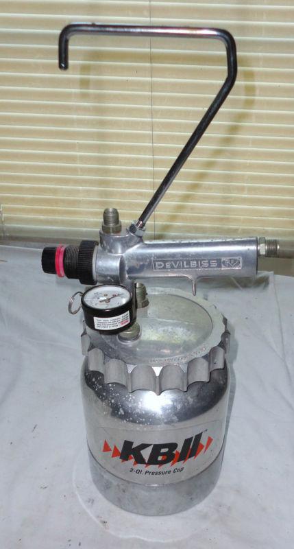 New devilbiss ransburg kbii kb ii 2 qt. pressure pot with regulator & guage 