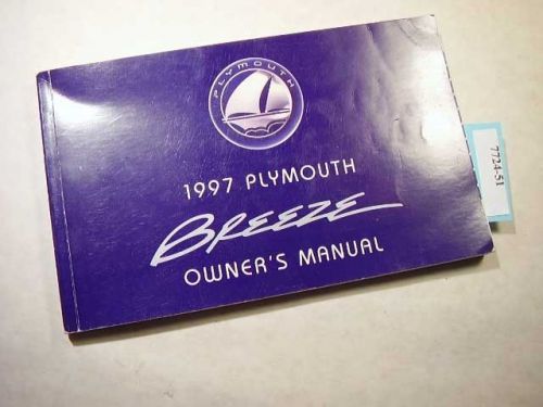 1997 plymouth breeze owners manual in good condition. 7724-51