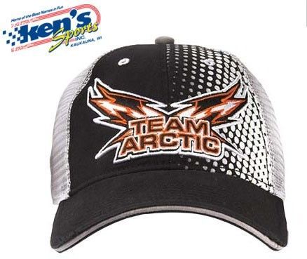 Arctic cat black/white team arctic flag w/ mesh ball cap / hat 5243-107