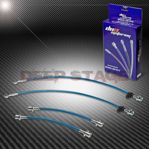 Stainless braided hose racing brake line 93-02 toyota corolla e100 ae101 blue