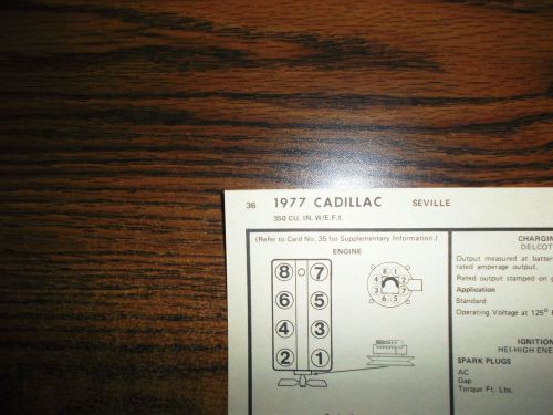 1977 cadillac seville eight series models 350 ci v8 efi tune up chart