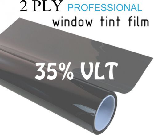 35% vlt black car window tint film pro dyed 12&#034; x 20&#039; roll uv protection