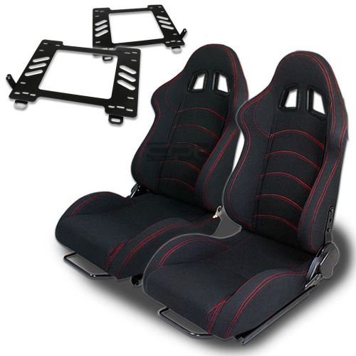 Type-1 racing seat black cloth+silder/rail+for 98-05 miata mx-5 nb bracket x2