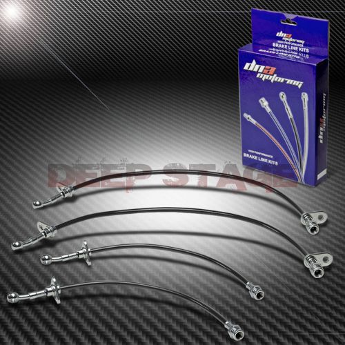 Stainless braided hose race brake line for 00-03 honda s2000 ap1 s2k f20c black