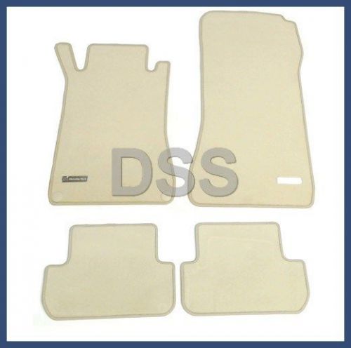 Genuine mercedes clk-class carpeted cloth mats 04-09 pebble beige oem set of 4