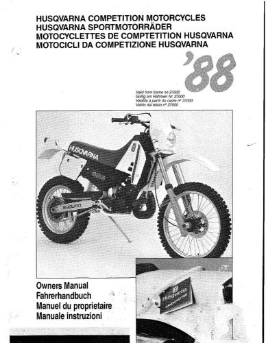 Husqvarna owners manual book 1988 400 enduro