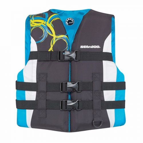 Sea-doo jr motion pfd life jacket blue w/ graphics 2858610976 50-90lbs youth new