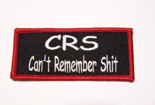 #0152 motorcycle vest patch crs can&#039;t remember chit