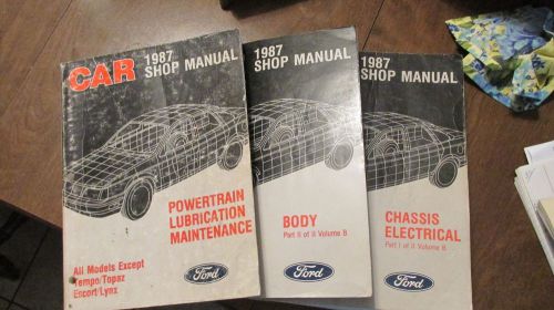 1987 ford (cougar/t-bird/mustang) set of 3 manuals - used little / decent