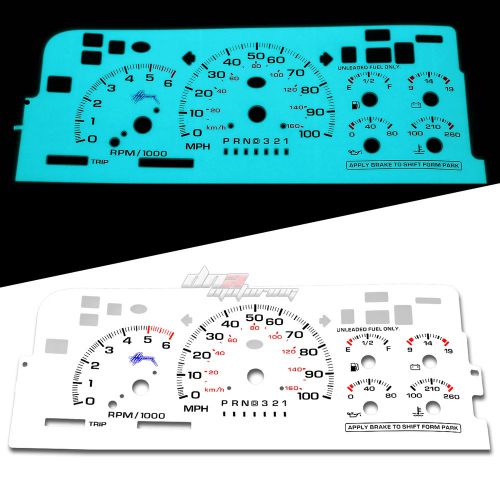 Indiglo glow gauge+harness dash face for 95-98 chevy suburban silverado 6k rpm