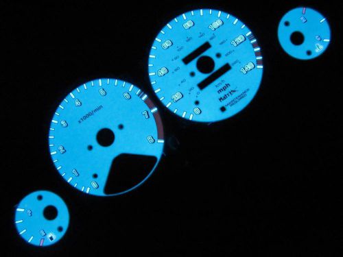 1994-1997 honda accord mt and at indiglo white face glow gauges kit for cluster