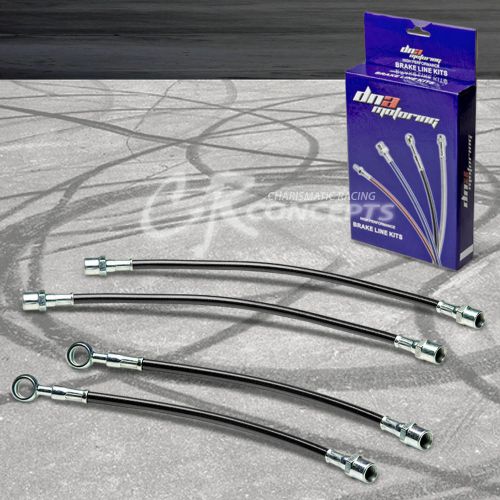 For audi a4/s4 front/rear black stainless type racing brake line/hose pvc coated