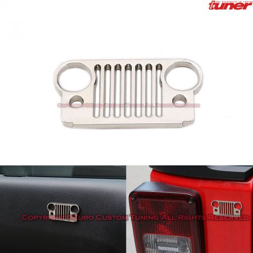 Front silver bumper grille shape emblem decal for wrangler cj yj xj tj jk sahara