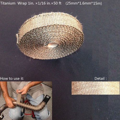 1&amp;titanium header exhaust turbo intake manifold heat wrap 25mm×1.6mm×15m 2015