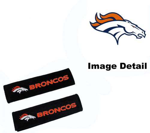 Seat belt shoulder pads car truck suv - pair - nfl - denver broncos