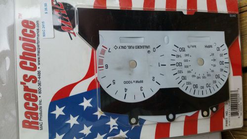 94 - 95 ford mustang white gauge face mac p/n 2415