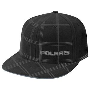 Oem polaris black plaid checkered teton fitted baseball cap hat size l/xl