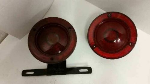 2 vintage tail lights tag light licences plate bracket grote 420 international