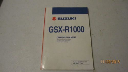 Suzuki gsxr1000 gsxr 1000 gsx r1000 original owners manual