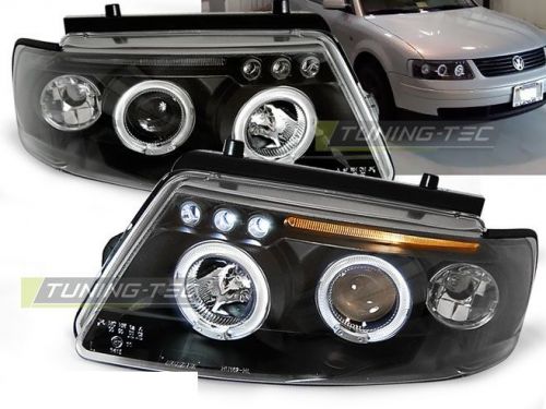 New set headlights lpvw78 vw passat b5 3b 11.96-08.00 angel eyes black