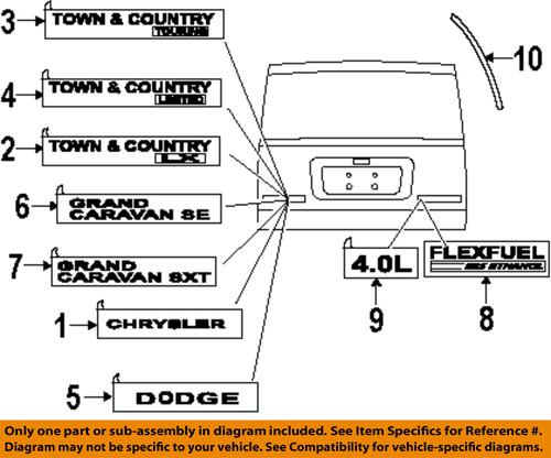 Dodge oem 5113415ac lift gate-emblem badge nameplate